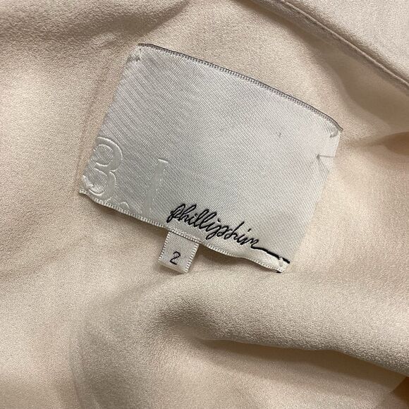 3.1 Phillip Lim Cream Flutter Sleeve Blouse Peter Pan Collar Top - Picture 11 of 13